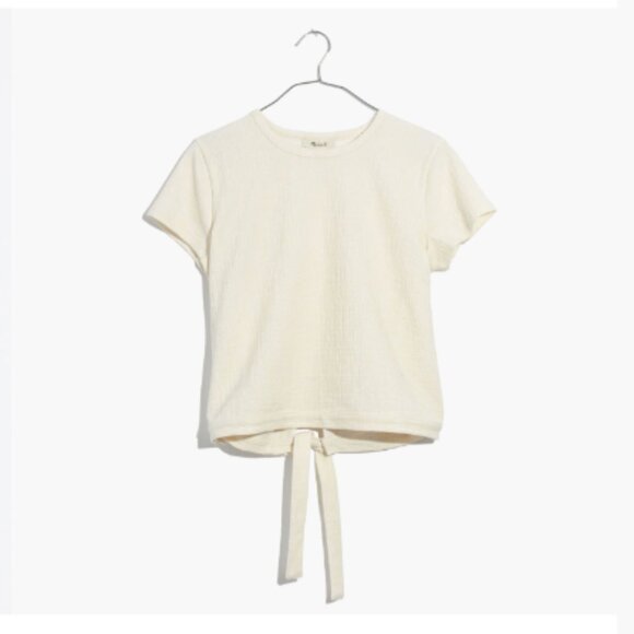 Madewell Cream Colored Textured Verse Tie-Back Top Size Extra Small XS - Picture 1 of 8
